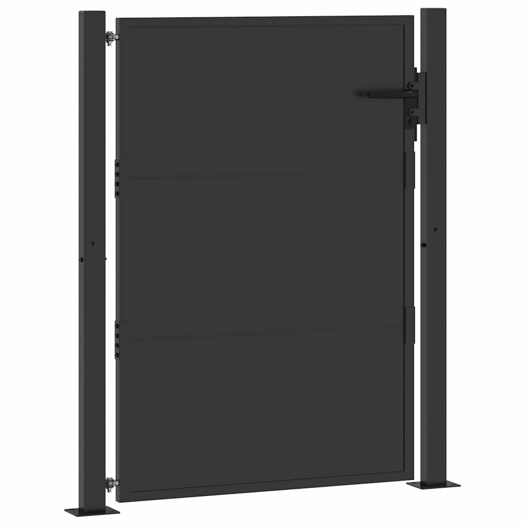 vidaXL Πύλη Κήπου Μαύρο 110 x 130 cm Χάλυβας με επίστρωση πούδρας