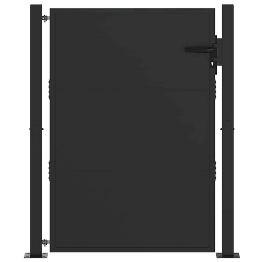 vidaXL Πύλη Κήπου Μαύρο 110 x 130 cm Χάλυβας με επίστρωση πούδρας