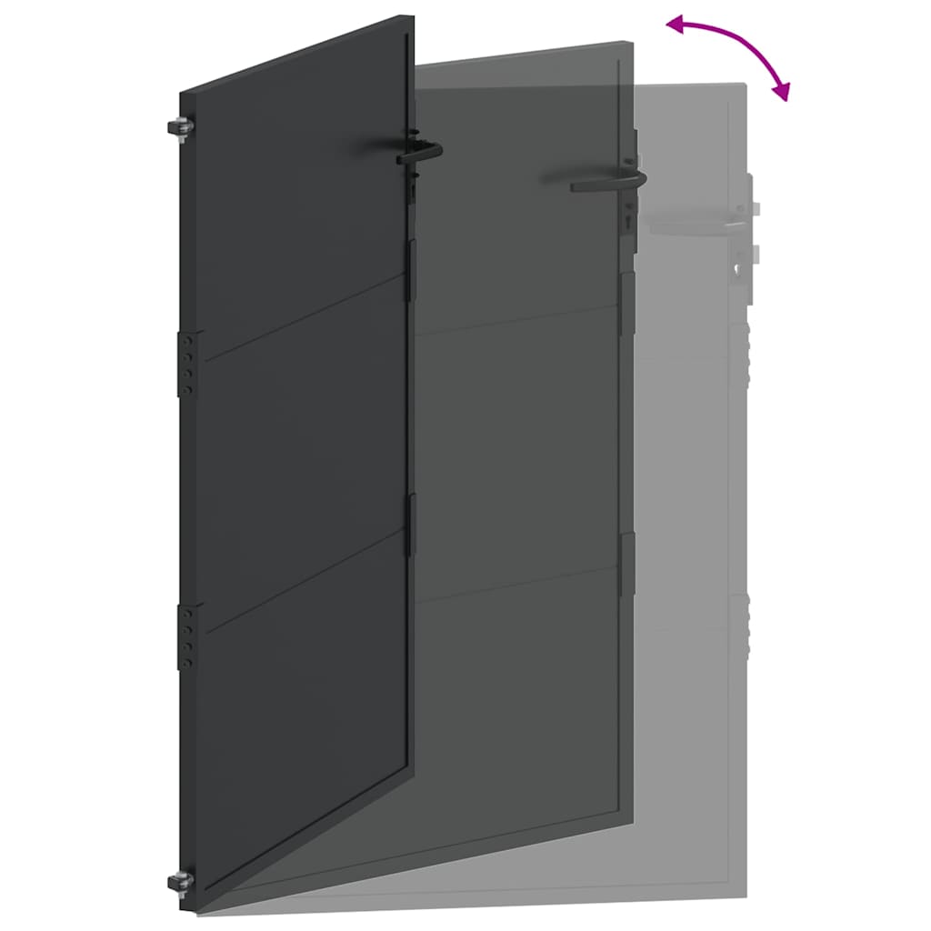 vidaXL Πύλη Κήπου Μαύρο 110 x 130 cm Χάλυβας με επίστρωση πούδρας