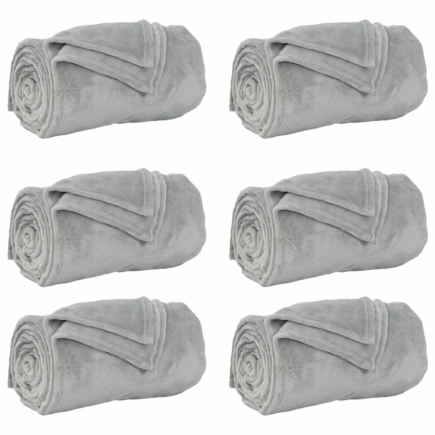 vidaXL Ριχτάρια 6 pcs Γκρι 220 x 240 cm Μαλλί