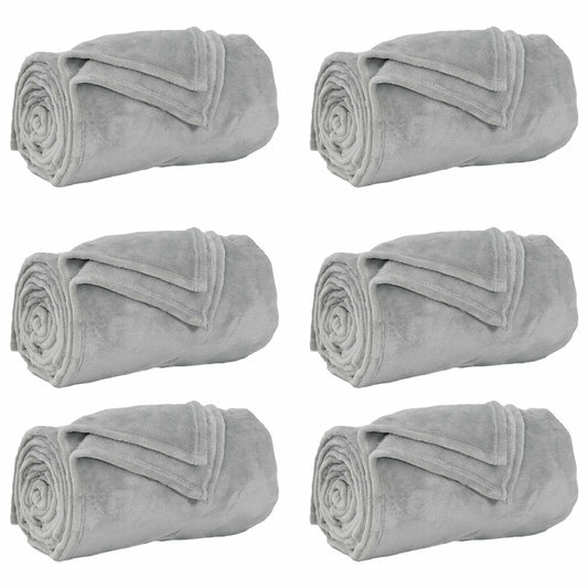 vidaXL Ριχτάρια 6 pcs Γκρι 220 x 240 cm Μαλλί
