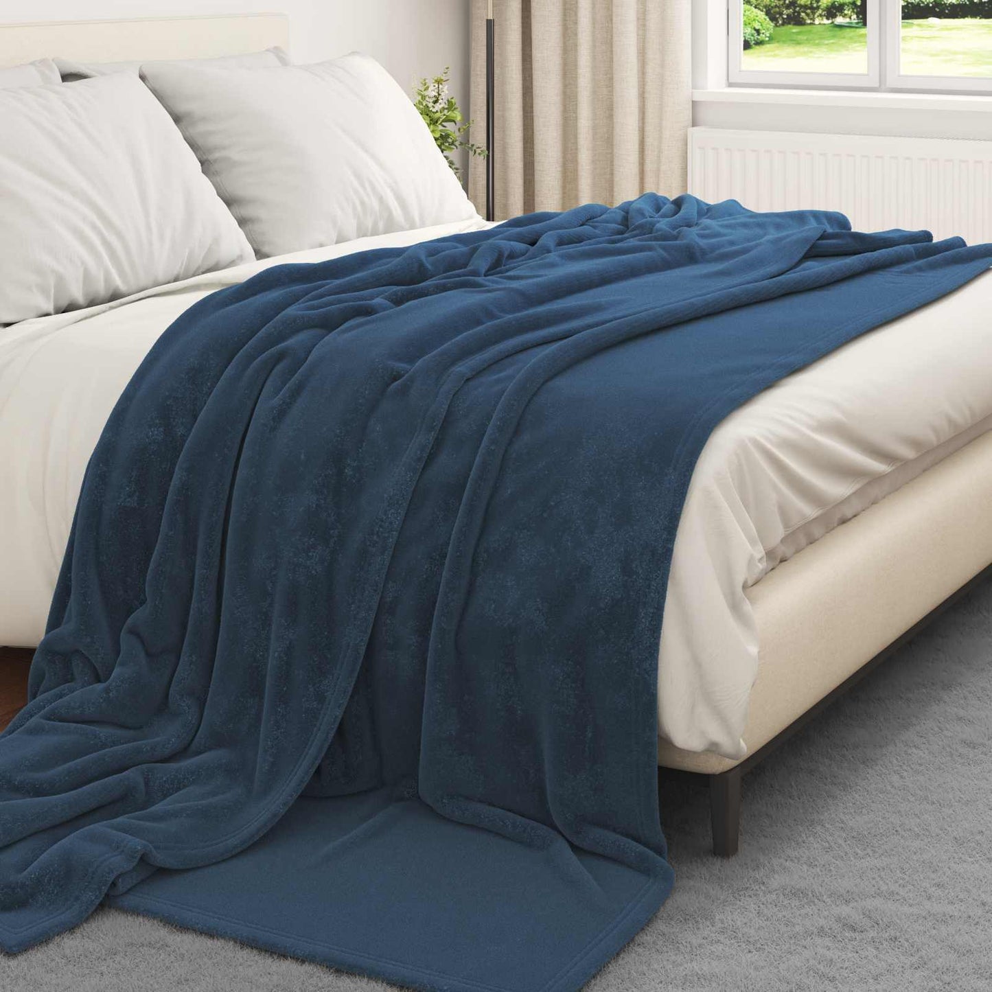 vidaXL Ριχτάρια 6 pcs Σκούρο μπλε 220 x 240 cm Μαλλί