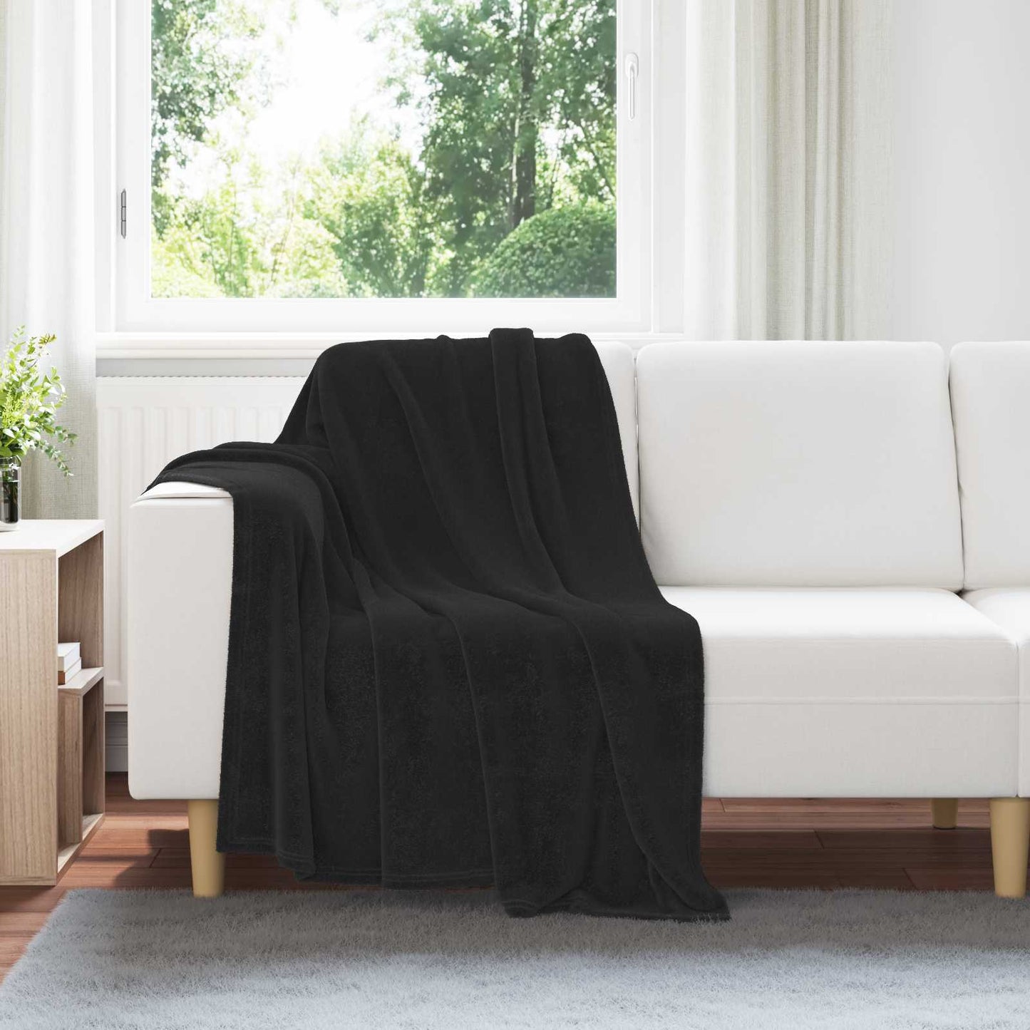 vidaXL Ριχτάρια 6 pcs Μαύρο 130 x 150 cm Μαλλί