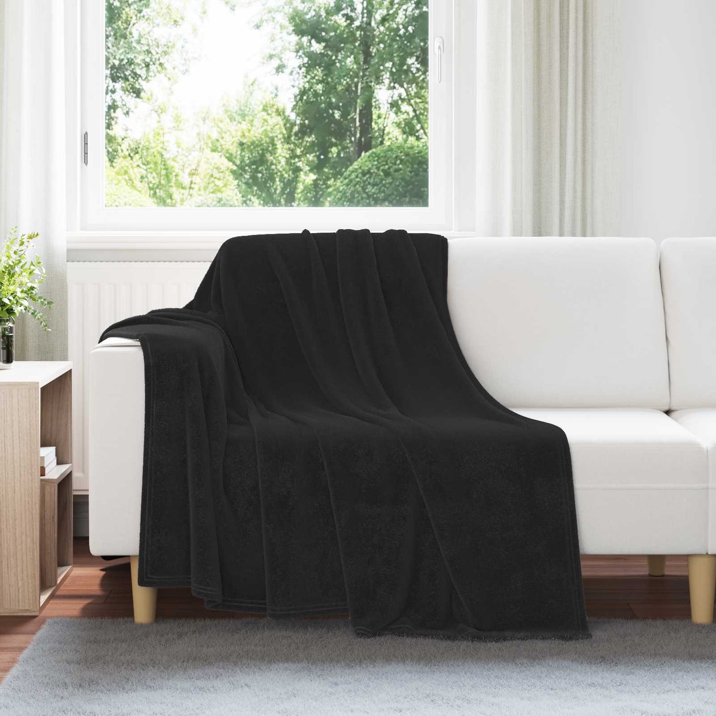 vidaXL Ριχτάρια 6 pcs Μαύρο 150 x 200 cm Μαλλί