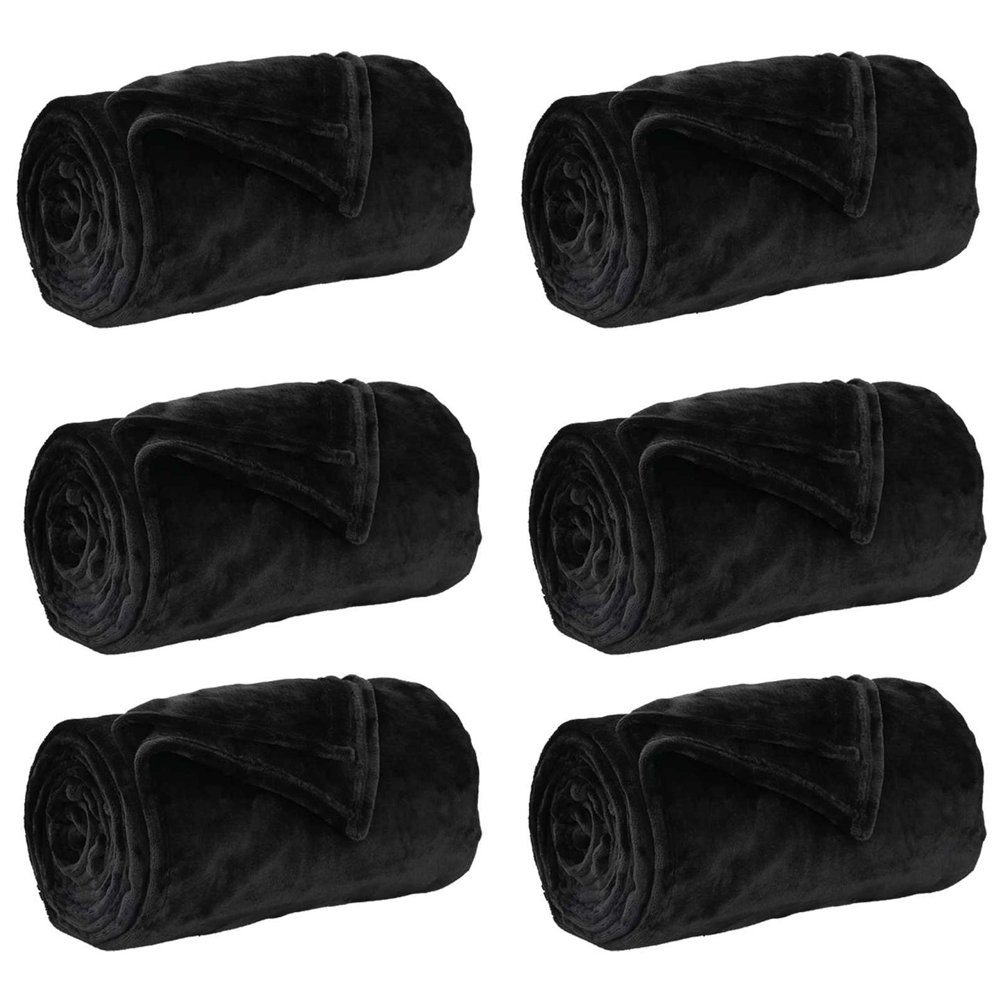 vidaXL Ριχτάρια 6 pcs Μαύρο 150 x 200 cm Μαλλί