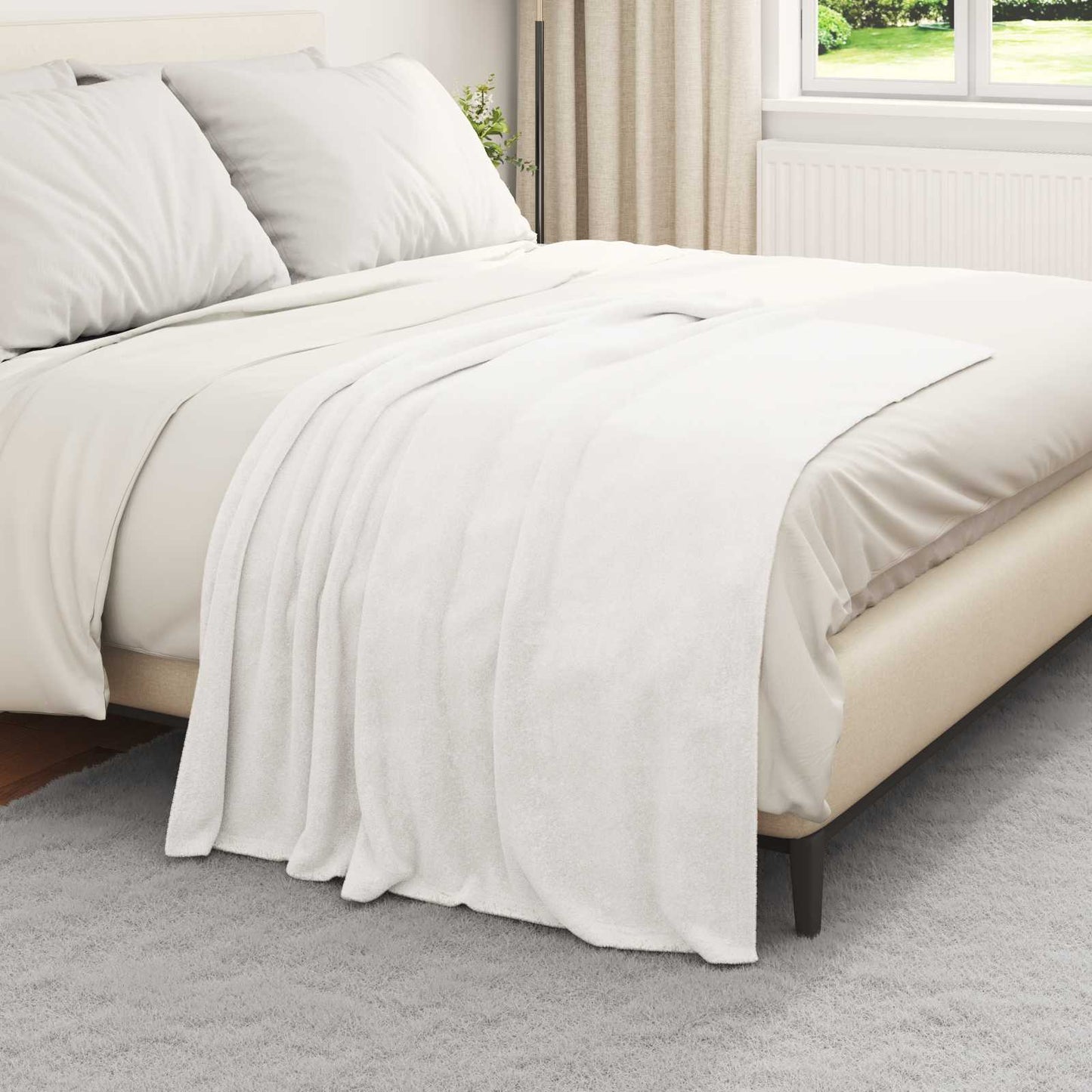 vidaXL Ριχτάρια 6 pcs Λευκό 130 x 150 cm Μαλλί