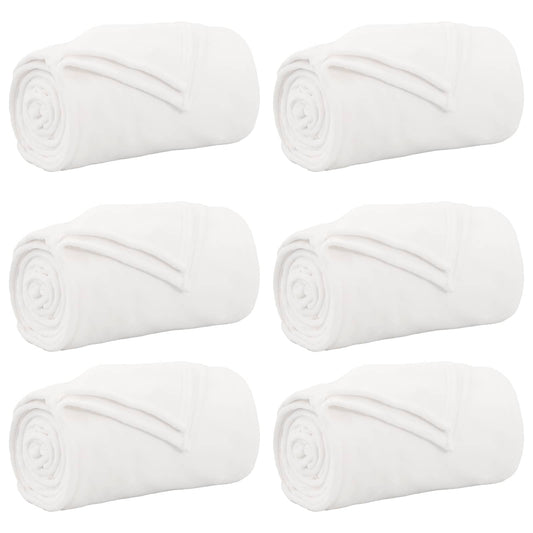 vidaXL Ριχτάρια 6 pcs Λευκό 130 x 150 cm Μαλλί