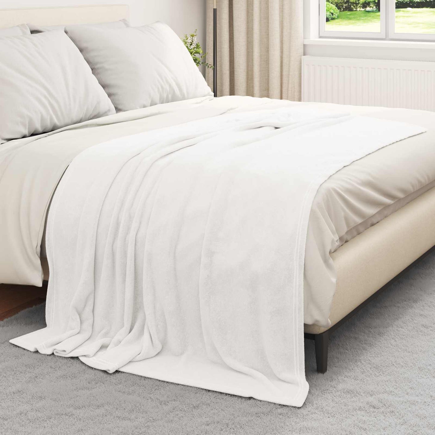 vidaXL Ριχτάρια 6 pcs Λευκό 150 x 200 cm Μαλλί