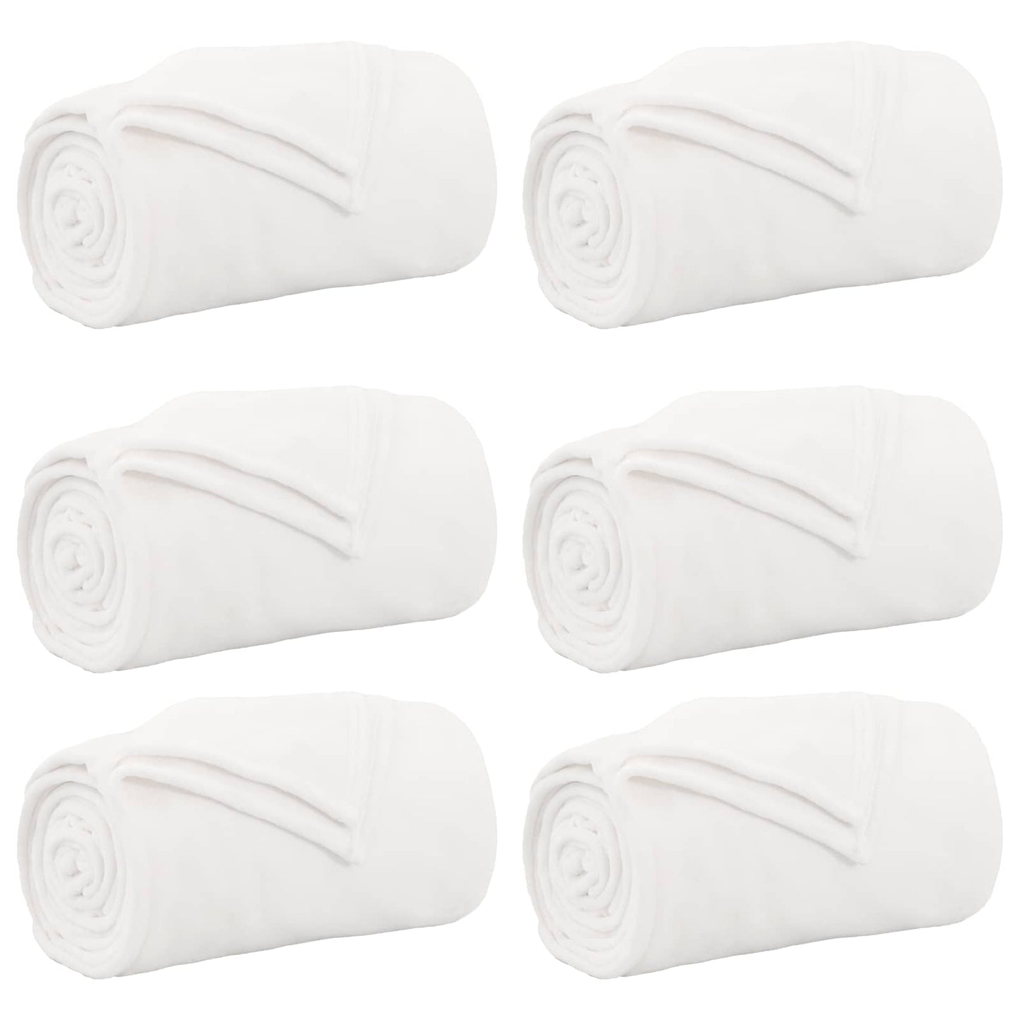 vidaXL Ριχτάρια 6 pcs Λευκό 220 x 240 cm Μαλλί