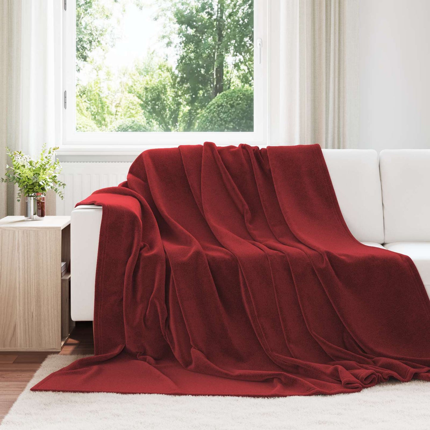 vidaXL Ριχτάρια 6 τμχ. Βεραμάν Κόκκινο 240 x 270 εκ. 10.11 kg Μαλλί