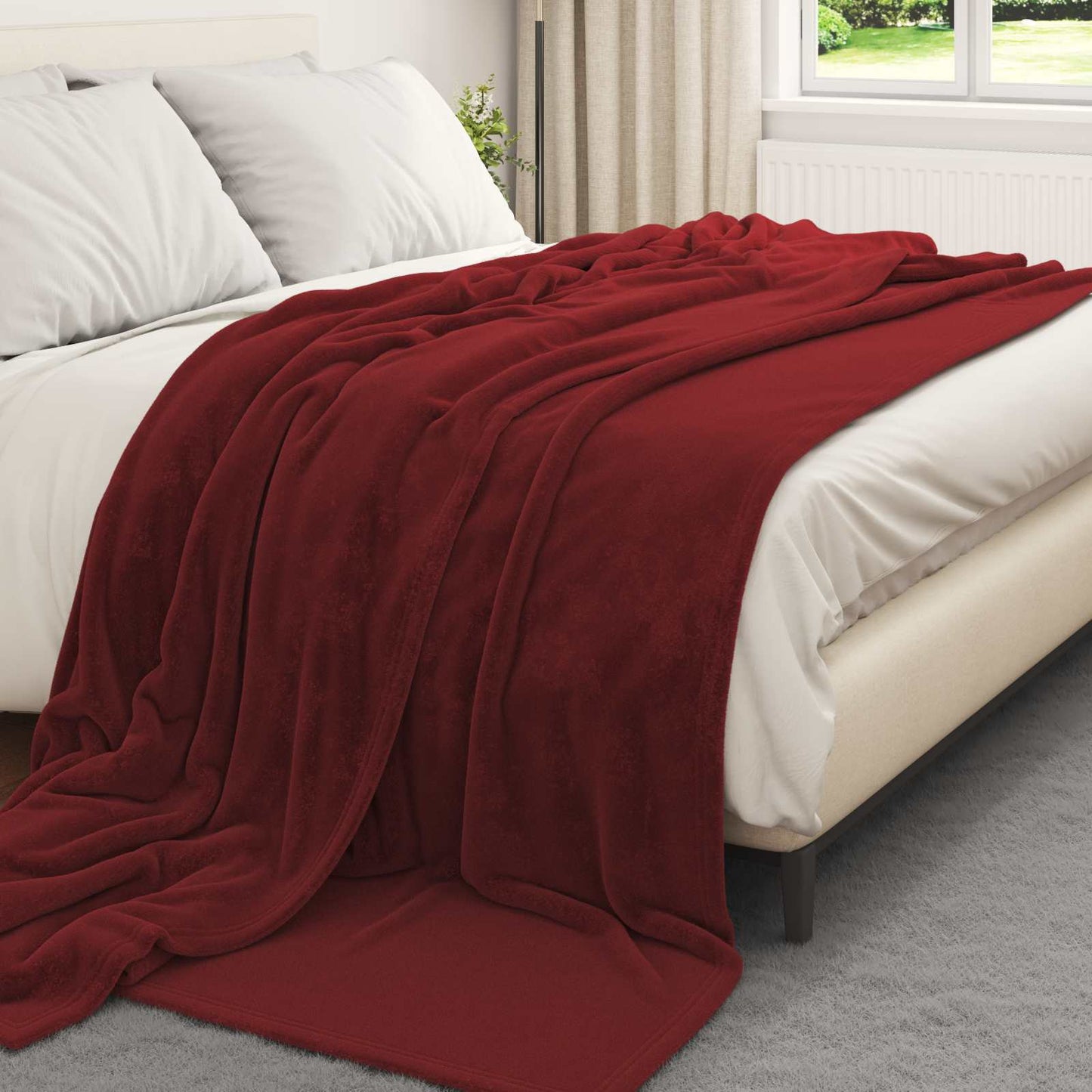 vidaXL Ριχτάρια 6 τμχ. Βεραμάν Κόκκινο 240 x 270 εκ. 10.11 kg Μαλλί