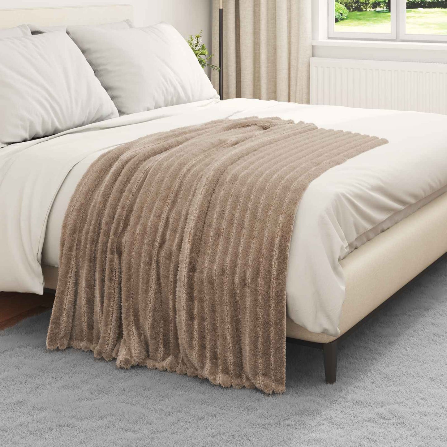 vidaXL Ριχτάρι Καμηλοπάρδαλη 150 x 130 εκ 0.45 kg Μαλλί