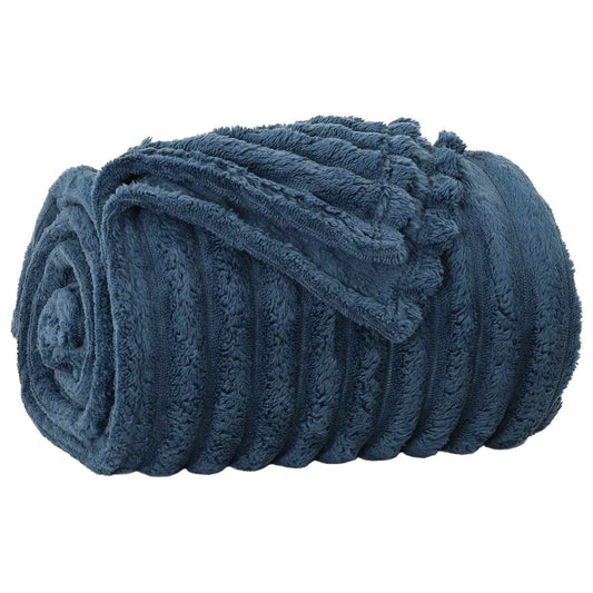 vidaXL Κουβέρτα Σκούρο μπλε 240 x 220 cm Μαλλί