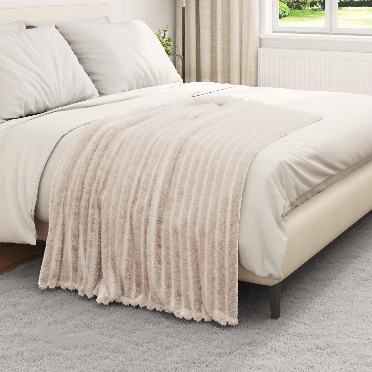 vidaXL Ριχτάρια 6 τμχ. Μπεζ 150 x 130 εκ 2.85 kg Μαλλί