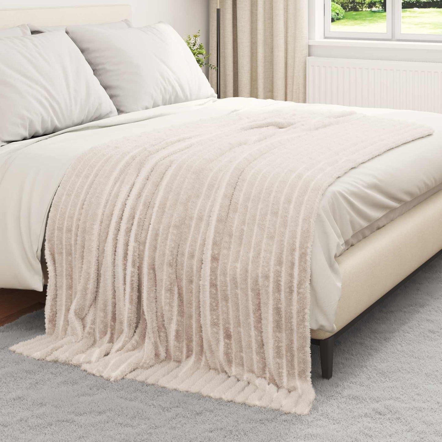 vidaXL Ριχτάρια 6 τμχ. Μπεζ 200 x 150 cm 4.75 kg Μαλλί
