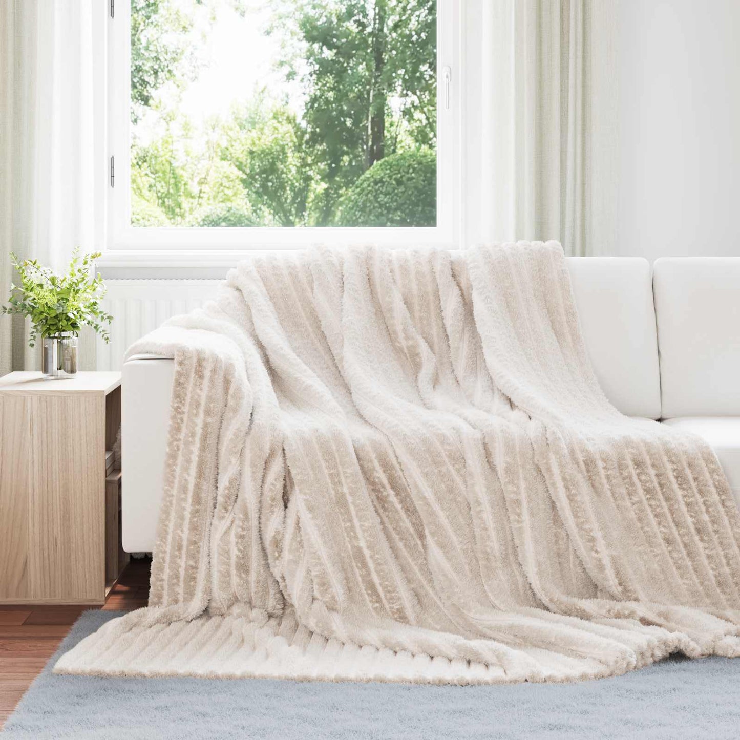 vidaXL Ριχτάρια 6 τμχ. Μπεζ 270 x 240 cm 9.94 kg Μαλλί
