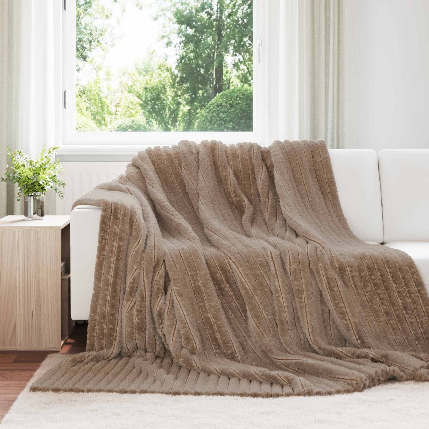 vidaXL Ριχτάρια 6 τμχ. Καμηλοπάρδαλη 240 x 220 cm 8.24 kg Μαλλί