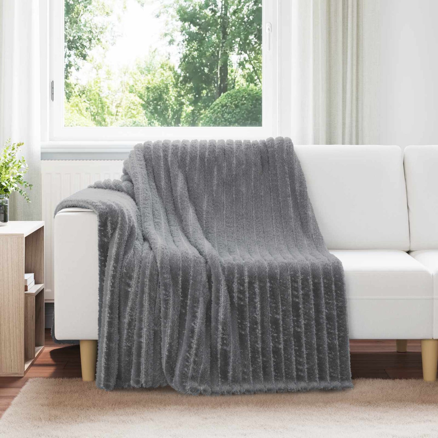 vidaXL Ριχτάρια 6 τμχ. Σκούρο Γκρι 200 x 150 cm 4.75 kg Μαλλί