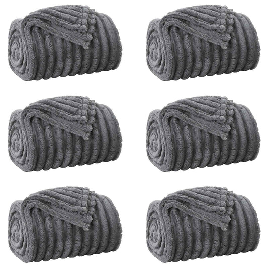 vidaXL Ριχτάρια 6 pcs Σκούρο Γκρι 240 x 220 cm Μαλλί