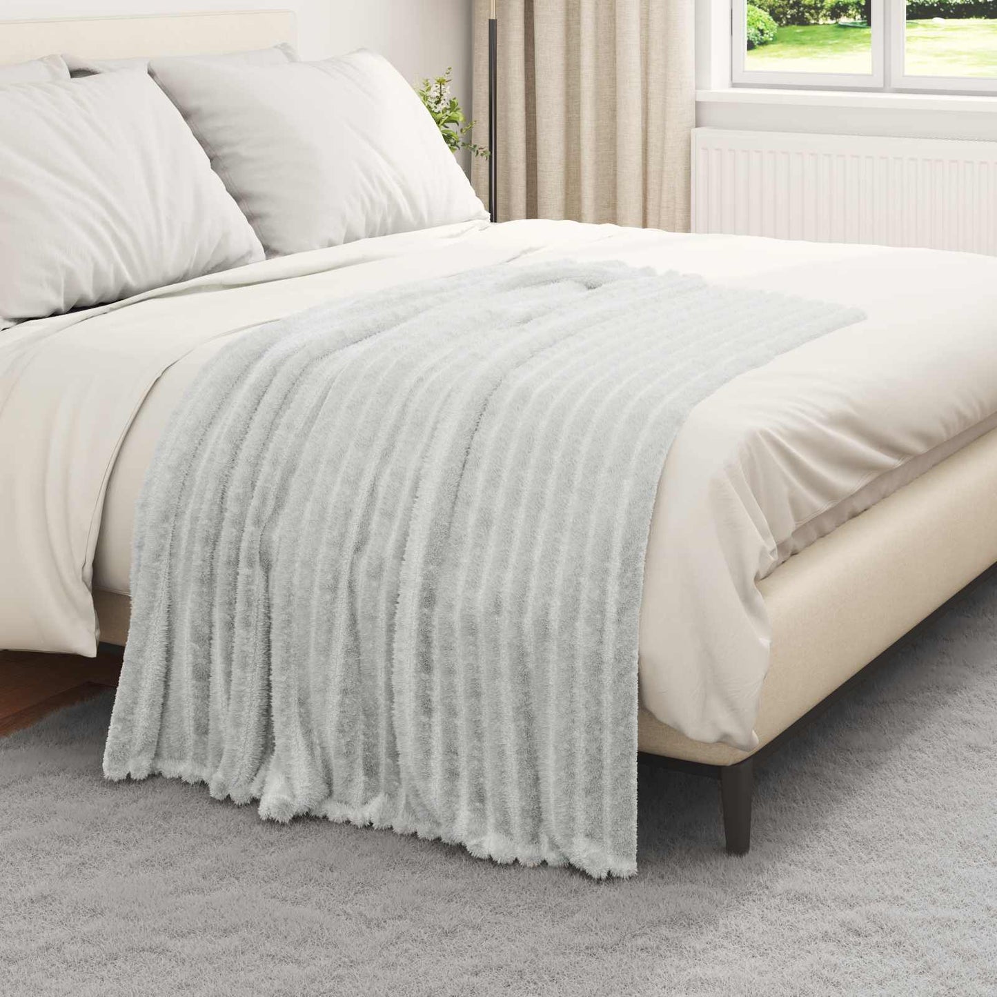 vidaXL Ριχτάρια 6 τμχ. Γκρι 150 x 130 εκ 2.85 kg Μαλλί