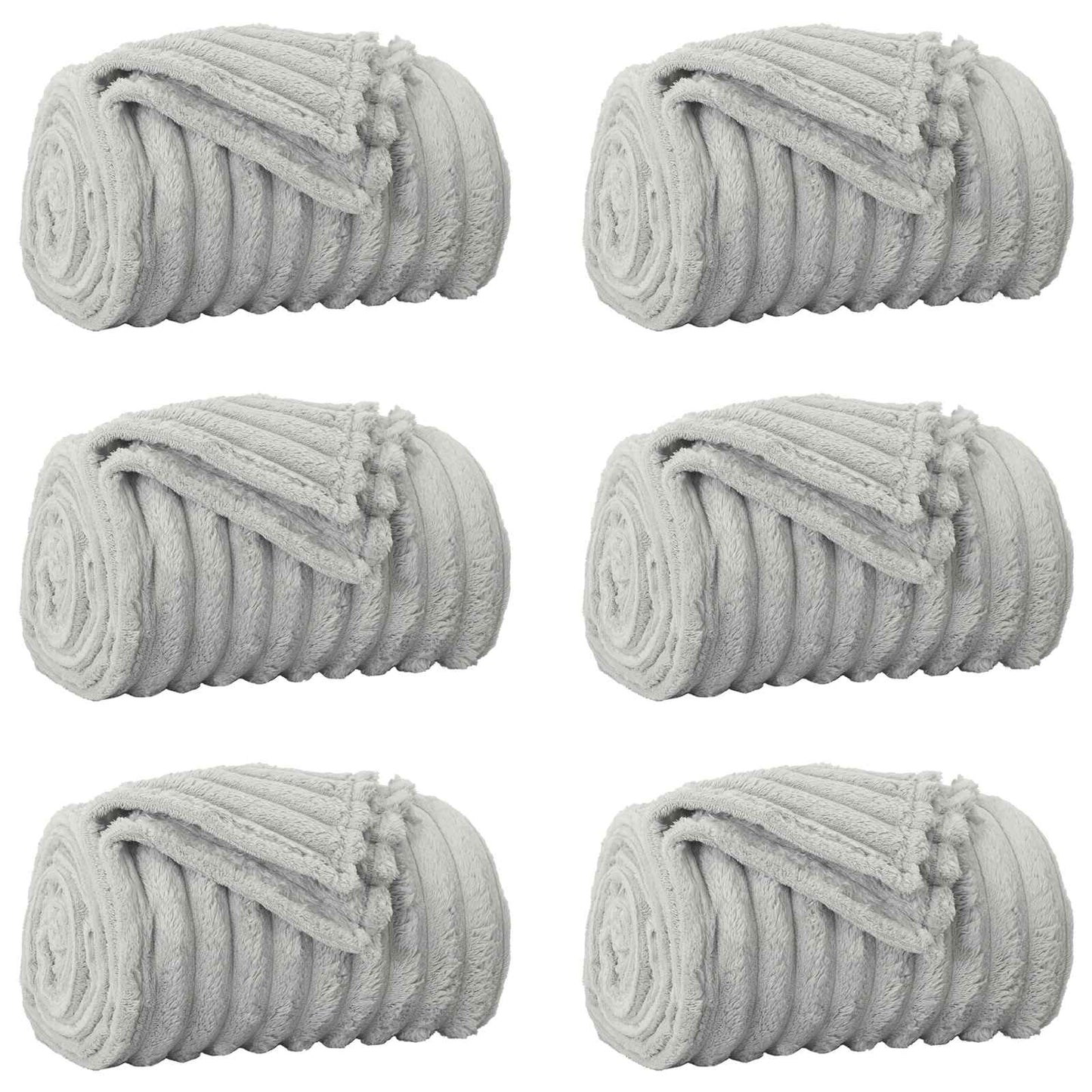 vidaXL Ριχτάρια 6 τμχ. Γκρι 150 x 130 εκ 2.85 kg Μαλλί