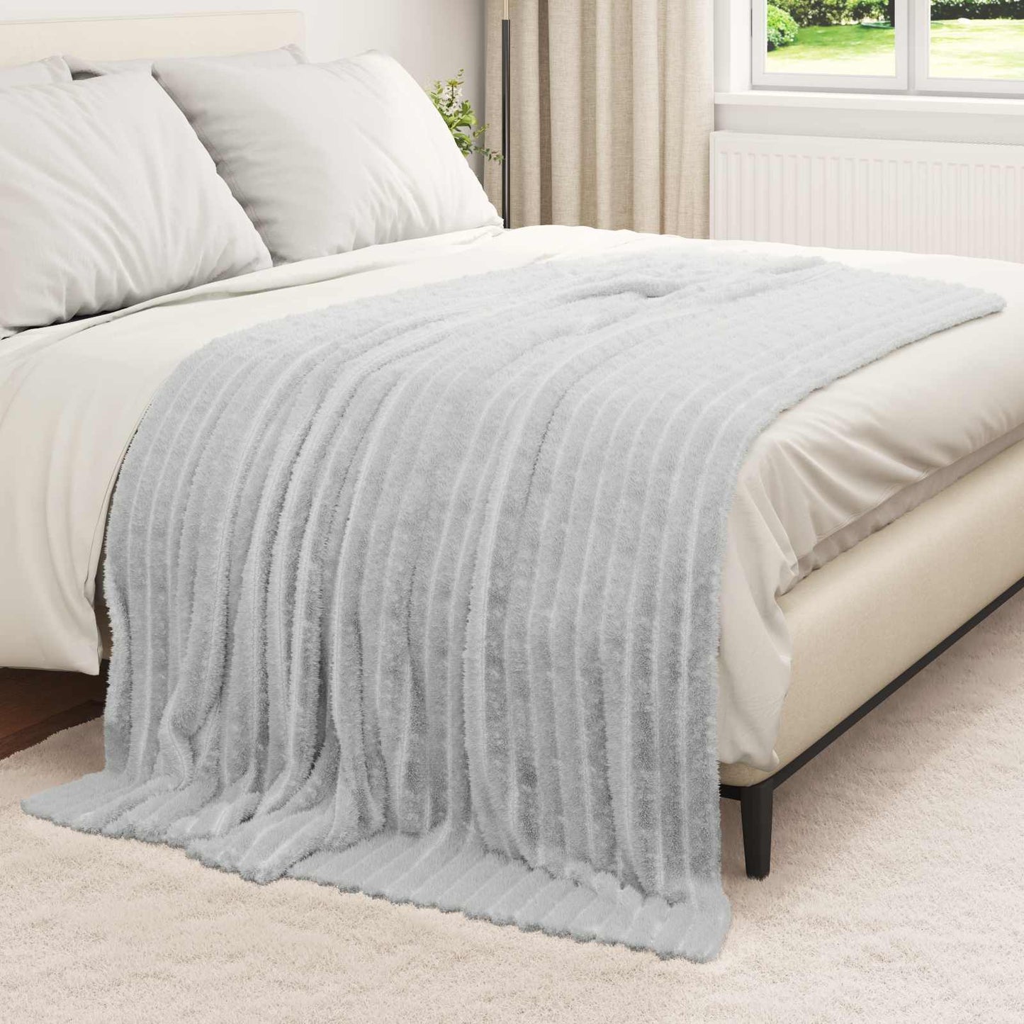 vidaXL Ριχτάρια 6 τμχ. Γκρι 200 x 150 cm 4.75 kg Μαλλί