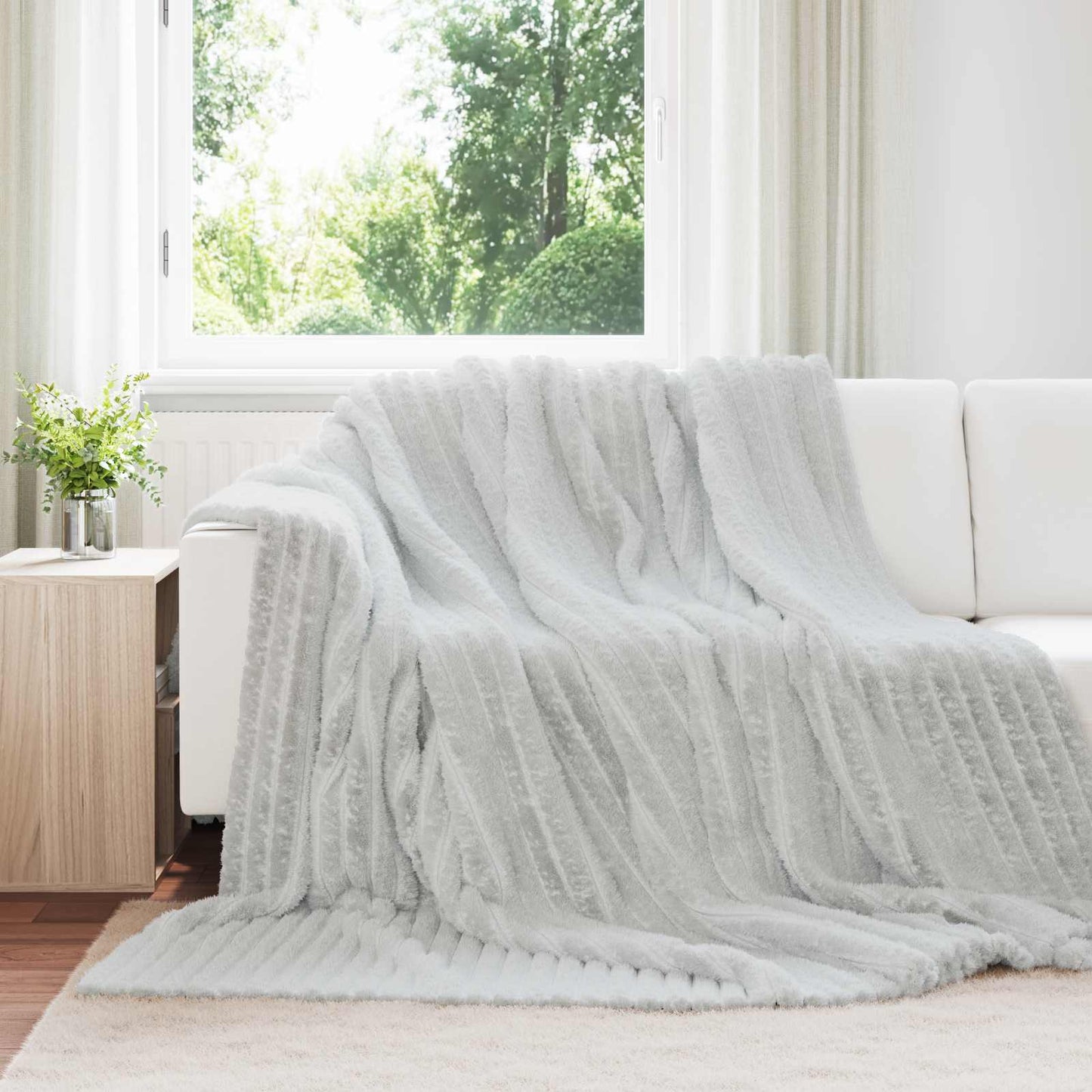 vidaXL Ριχτάρια 6 τμχ. Γκρι 270 x 240 cm 10.72 kg Μαλλί