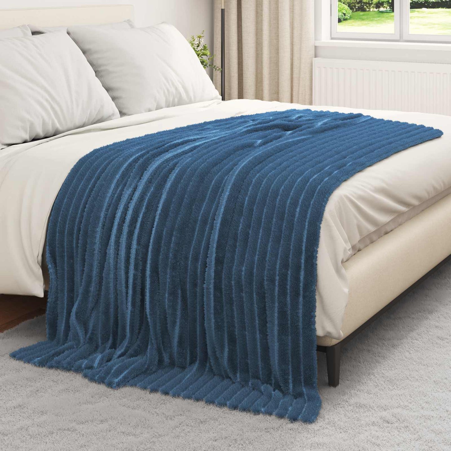vidaXL Ριχτάρια 6 τμχ. Σκούρο μπλε 200 x 150 cm 4.75 kg Μαλλί