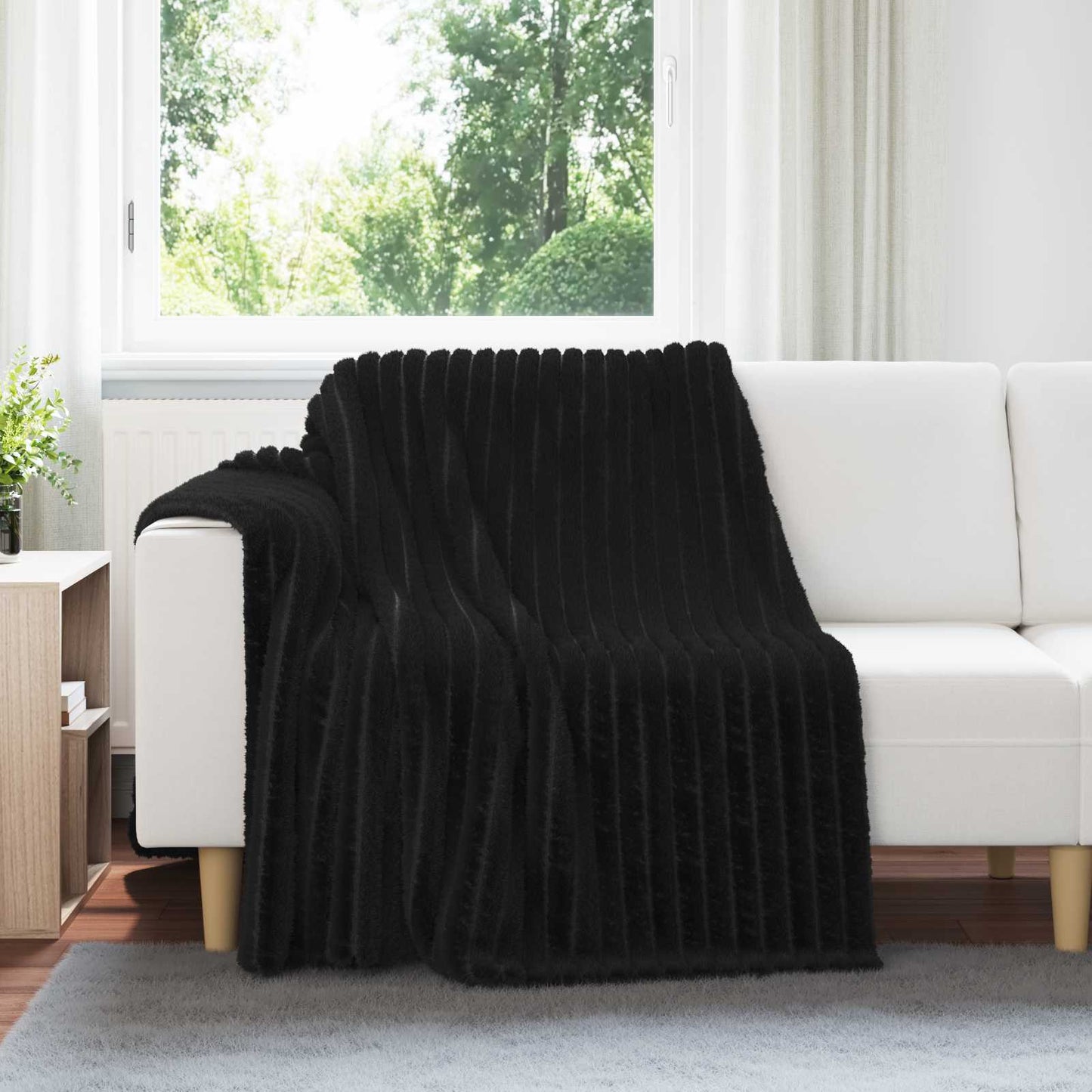 vidaXL Ριχτάρια 6 τμχ. Μαύρο 200 x 150 cm 4.75 kg Μαλλί