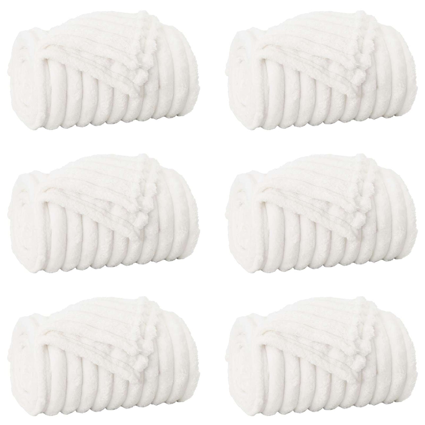 vidaXL Ριχτάρια 6 τμχ. Λευκό 150 x 130 εκ 2.85 kg Μαλλί