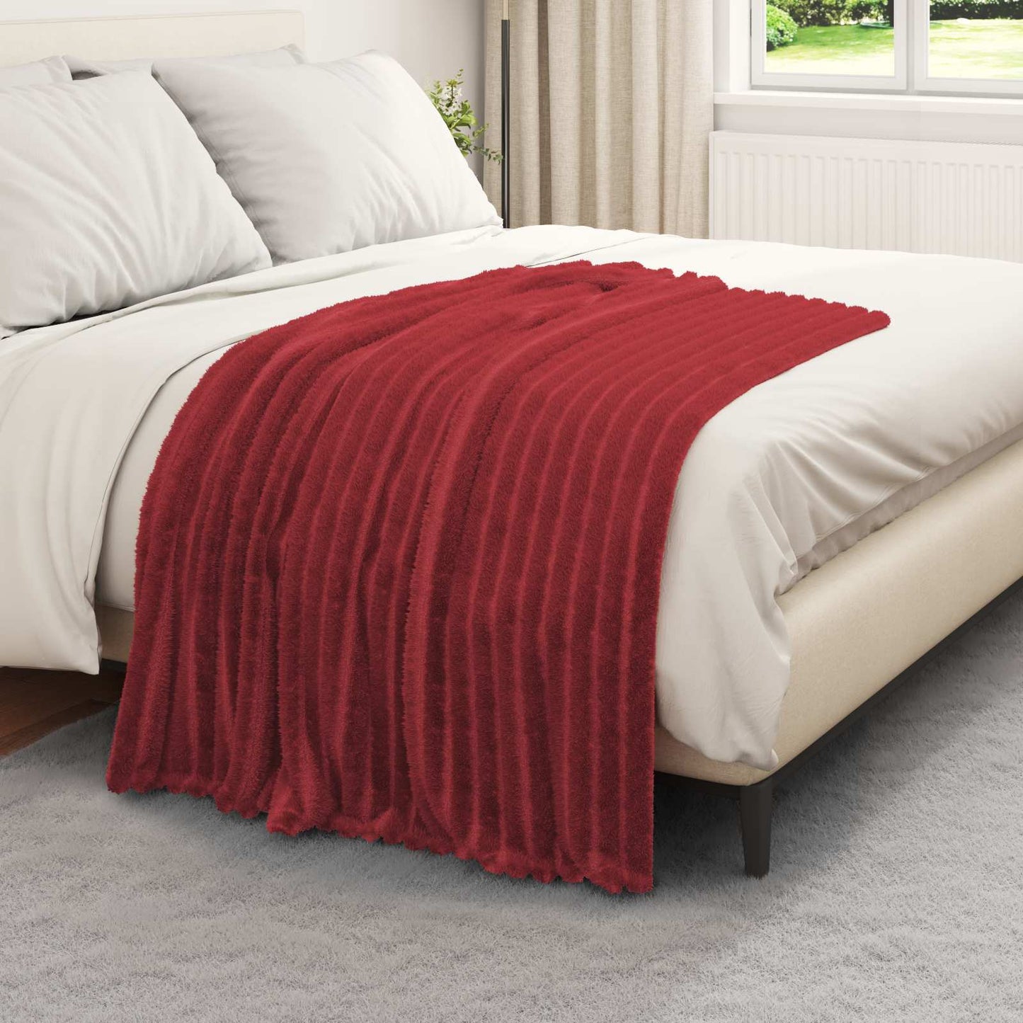 vidaXL Ριχτάρια 6 τμχ. Βεραμάν Κόκκινο 150 x 130 εκ 2.85 kg Μαλλί
