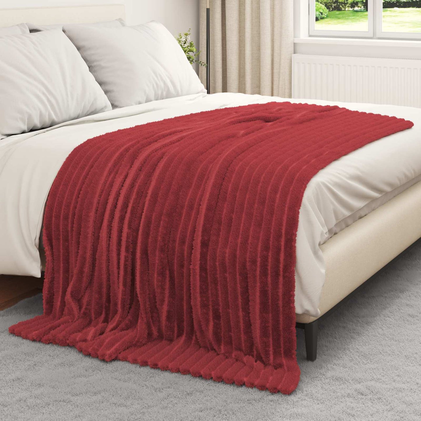 vidaXL Ριχτάρια 6 τμχ. Βεραμάν Κόκκινο 200 x 150 cm 4.75 kg Μαλλί