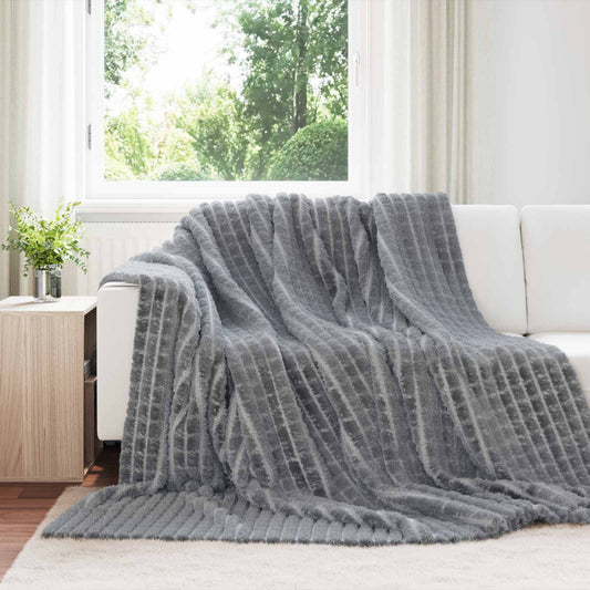 vidaXL Κουβέρτα Σκούρο Γκρι 270 x 240 cm Μαλλί