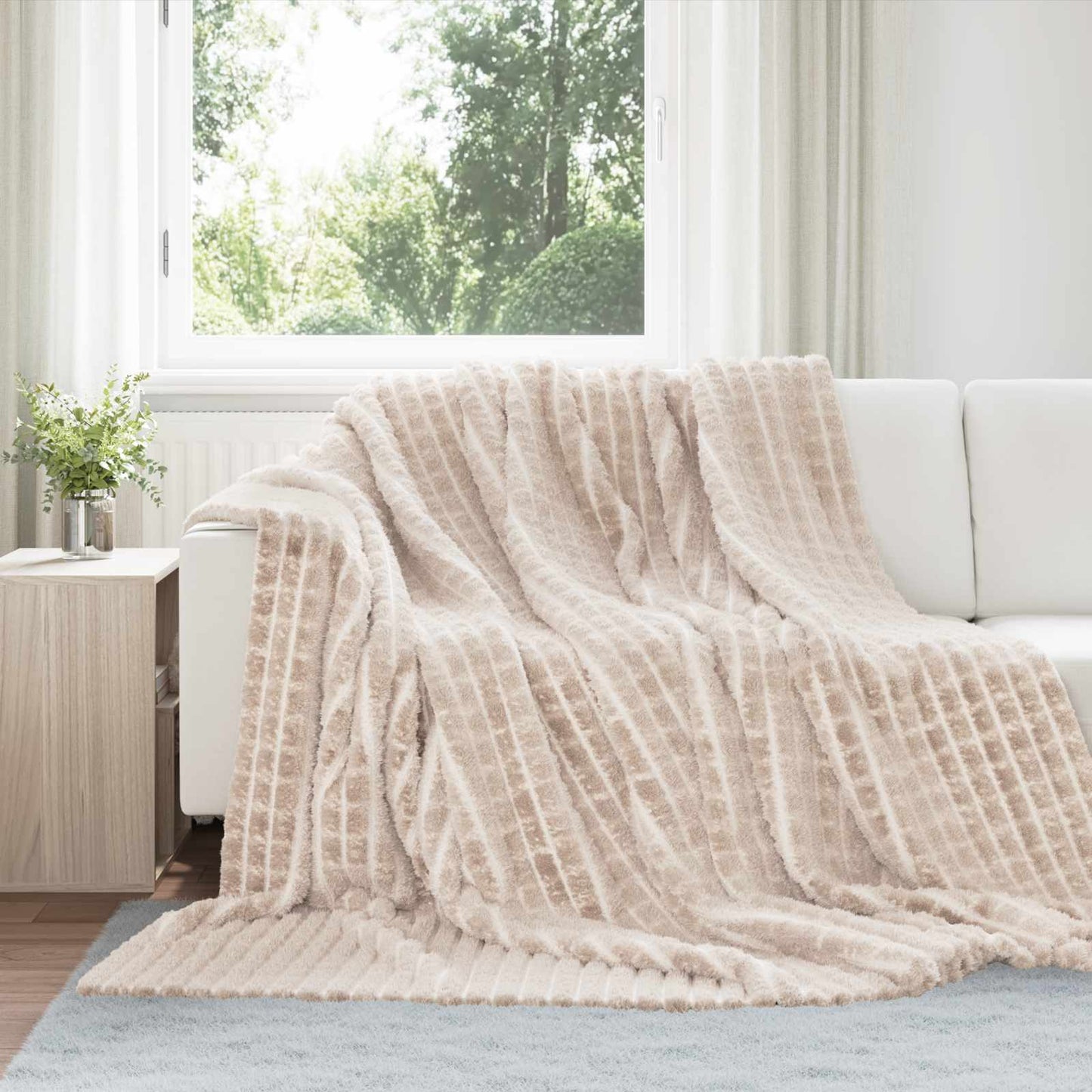 vidaXL Ριχτάρια 6 τμχ. Μπεζ 270 x 240 cm 10.5 Μαλλί