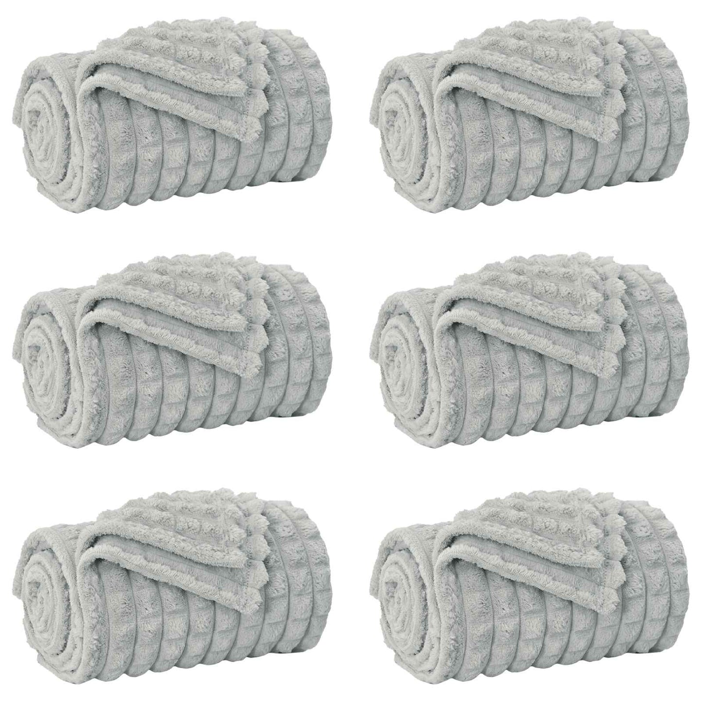 vidaXL Ριχτάρια 6 τμχ. Γκρι 150 x 130 εκ 2.75 Μαλλί