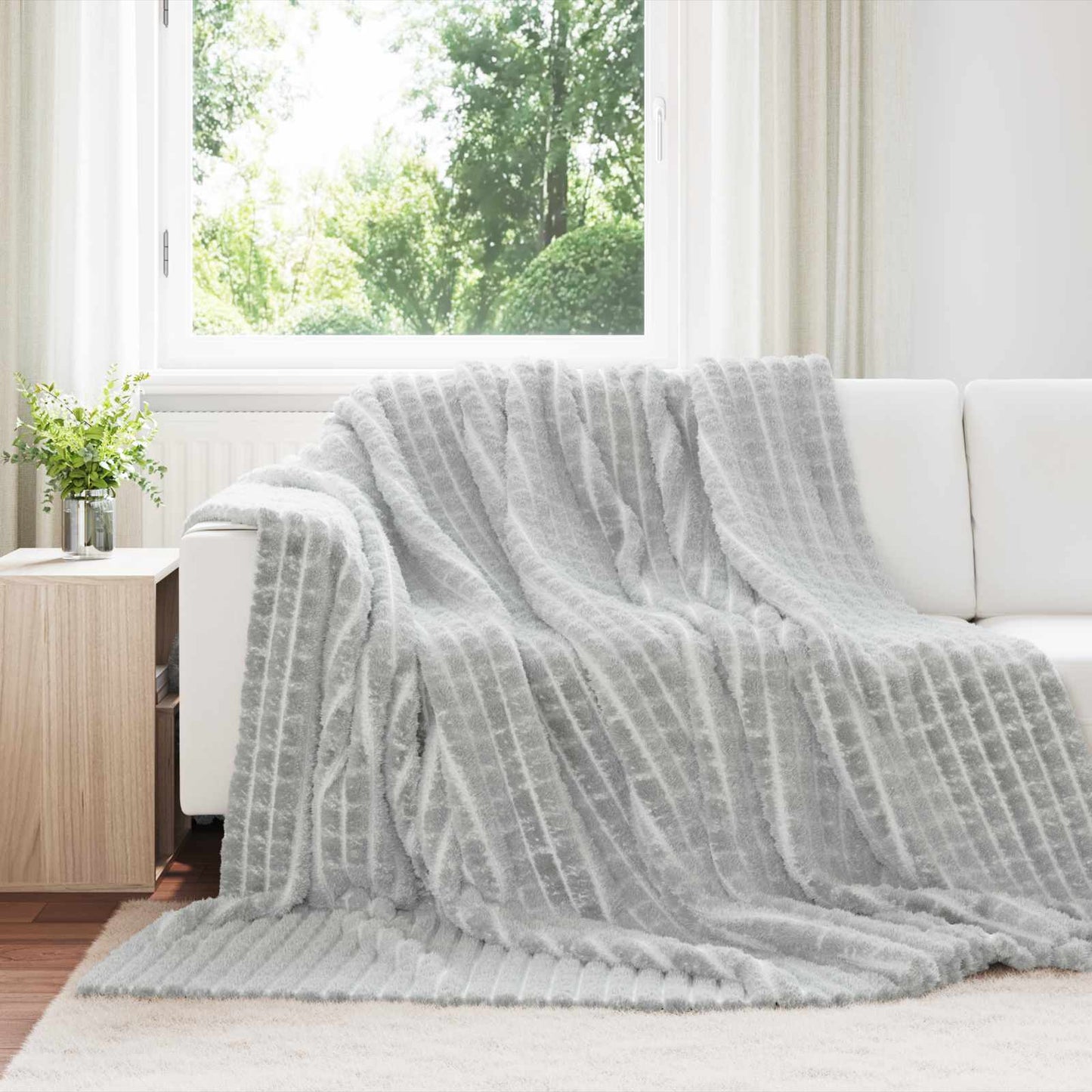 vidaXL Ριχτάρια 6 τμχ. Γκρι 270 x 240 cm 9.93 Μαλλί