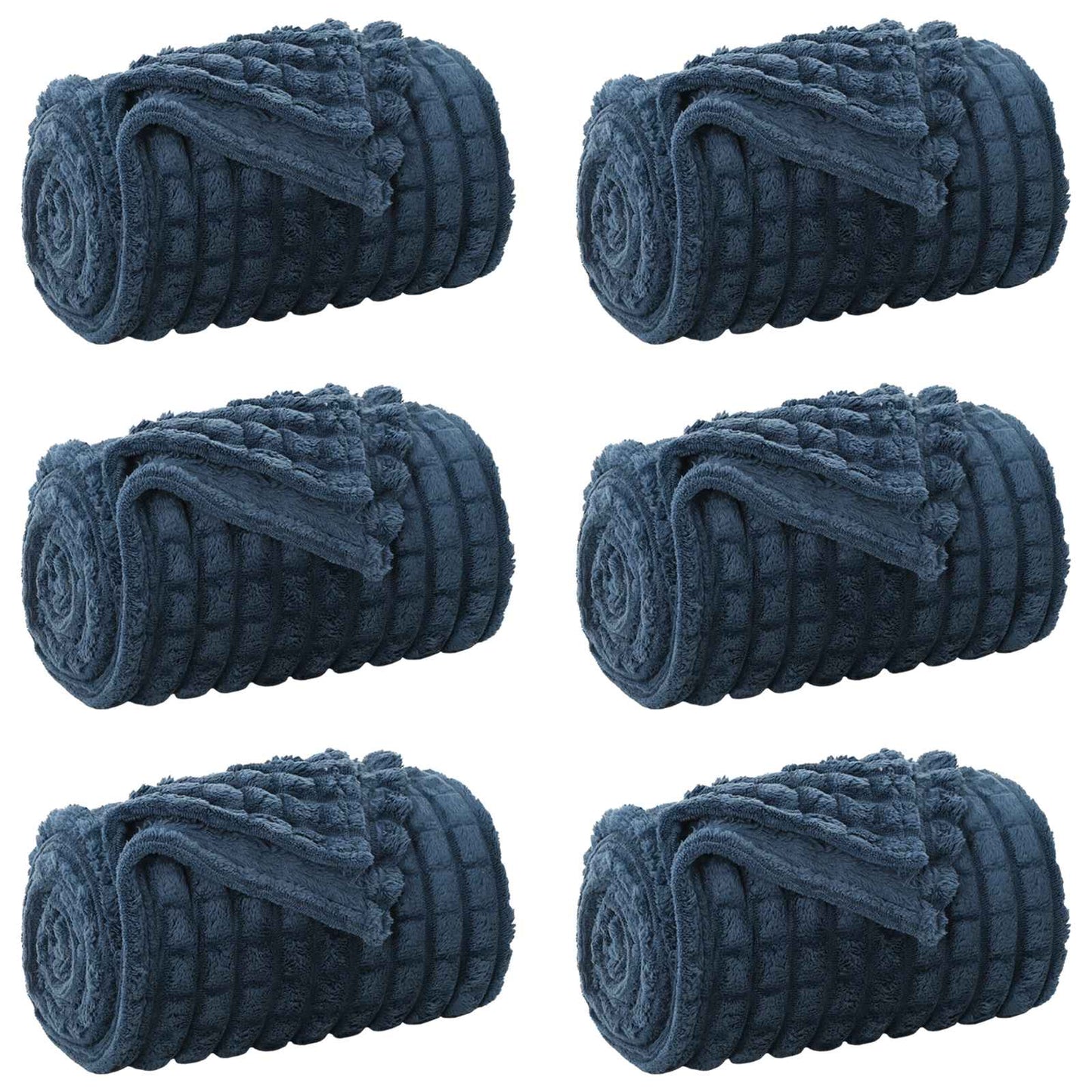 vidaXL Ριχτάρια 6 τμχ. Σκούρο μπλε 150 x 130 εκ 2.75 Μαλλί