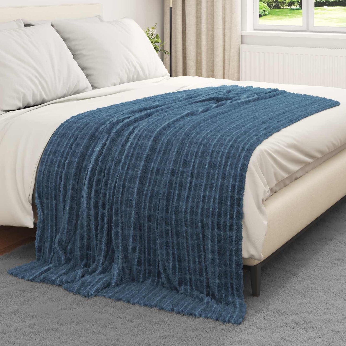 vidaXL Ριχτάρια 6 τμχ. Σκούρο μπλε 200 x 150 cm 4.5 Μαλλί