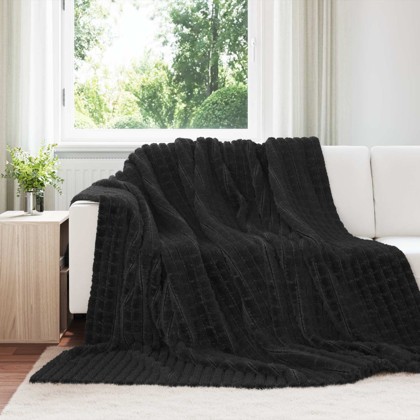 vidaXL Ριχτάρια 6 τμχ. Μαύρο 240 x 220 cm 8.63 Μαλλί
