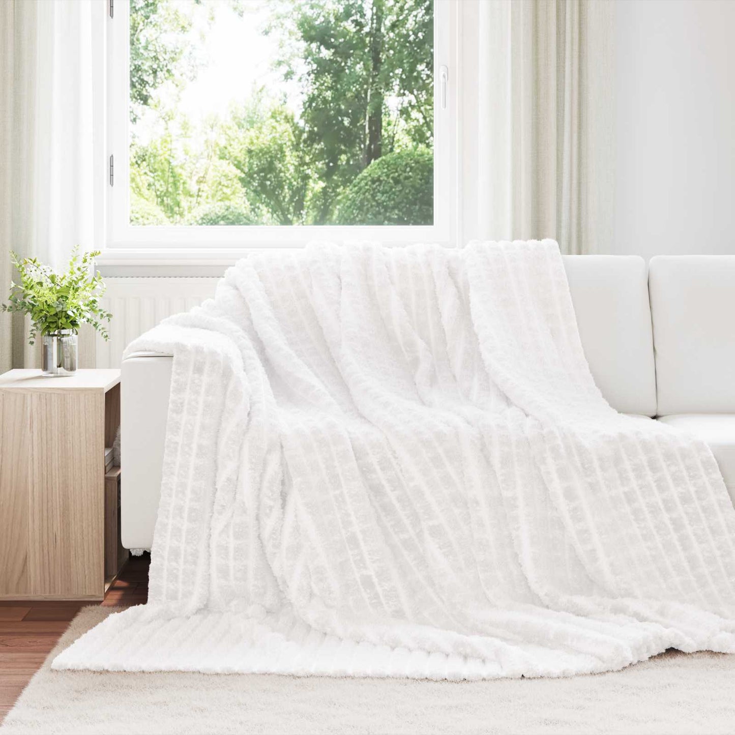 vidaXL Ριχτάρια 6 τμχ. Λευκό 240 x 220 cm 8.63 Μαλλί