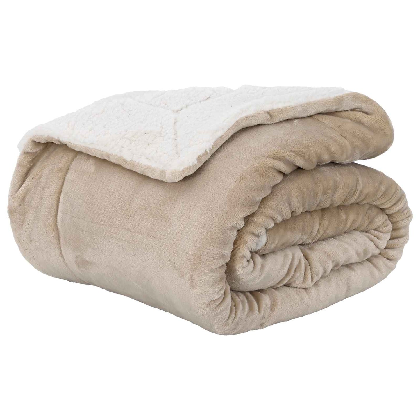vidaXL Κουβέρτα Μπεζ 220 x 240 cm Μαλλί