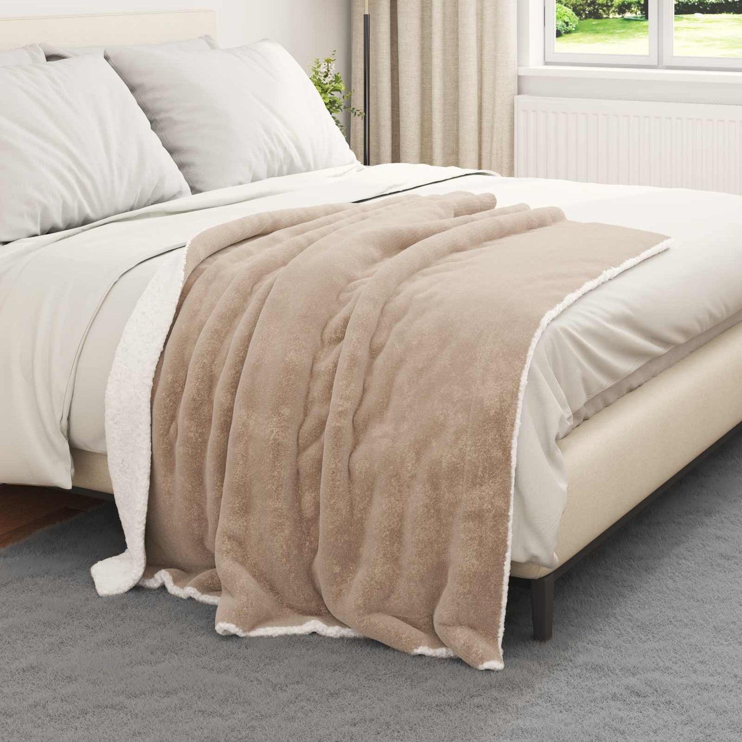 vidaXL Κουβέρτα Καμηλοπάρδαλη 130 x 150 cm Μαλλί