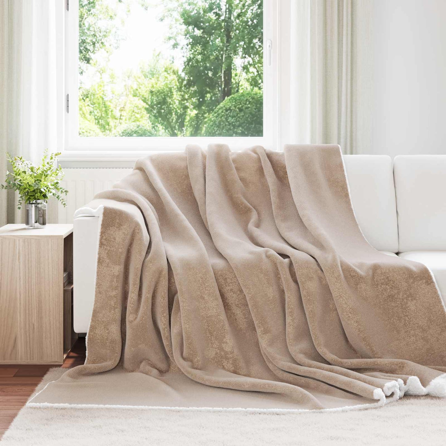 vidaXL Κουβέρτα Καμηλοπάρδαλη 240 x 270 εκ. Μαλλί