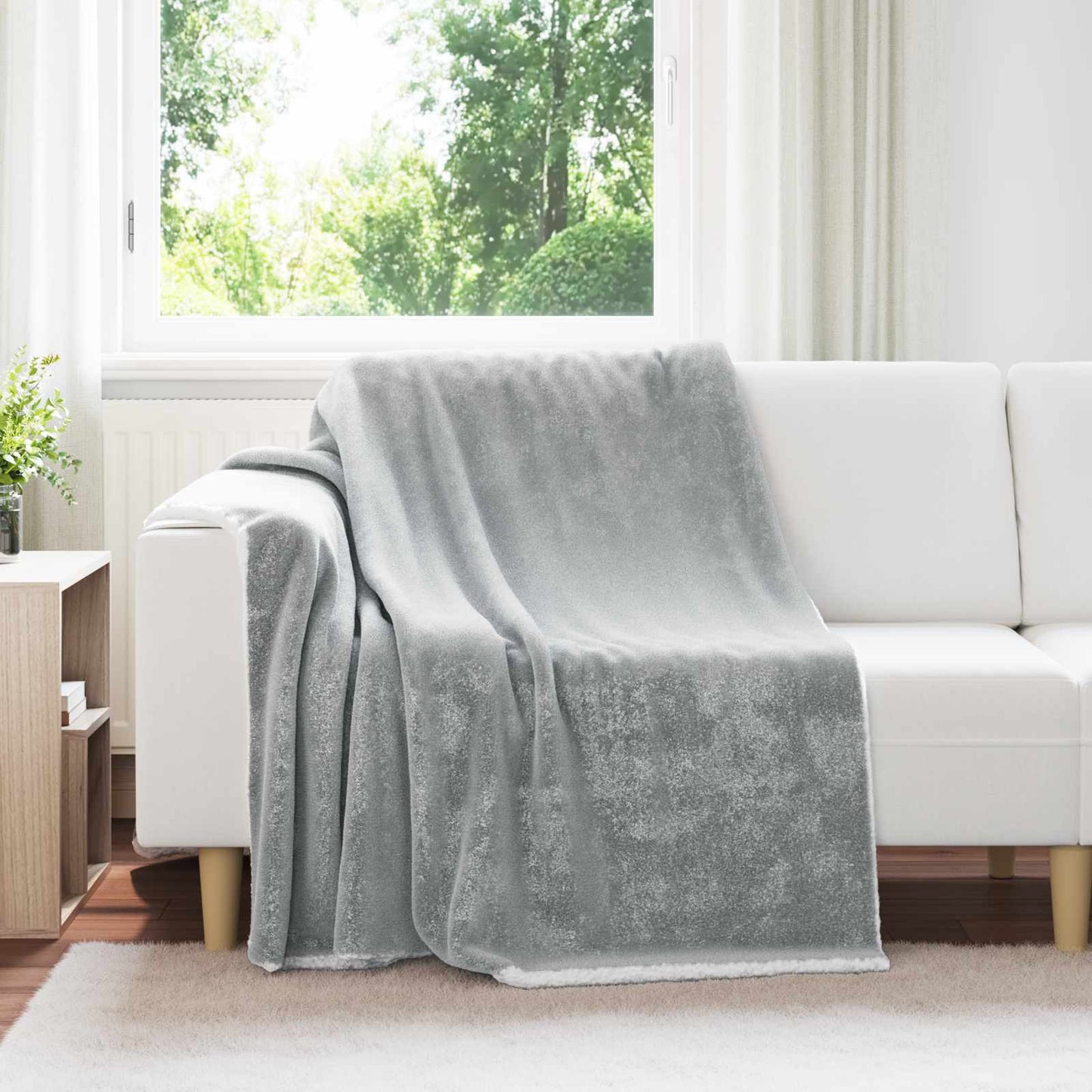 vidaXL Κουβέρτα Γκρι 150 x 200 cm Μαλλί