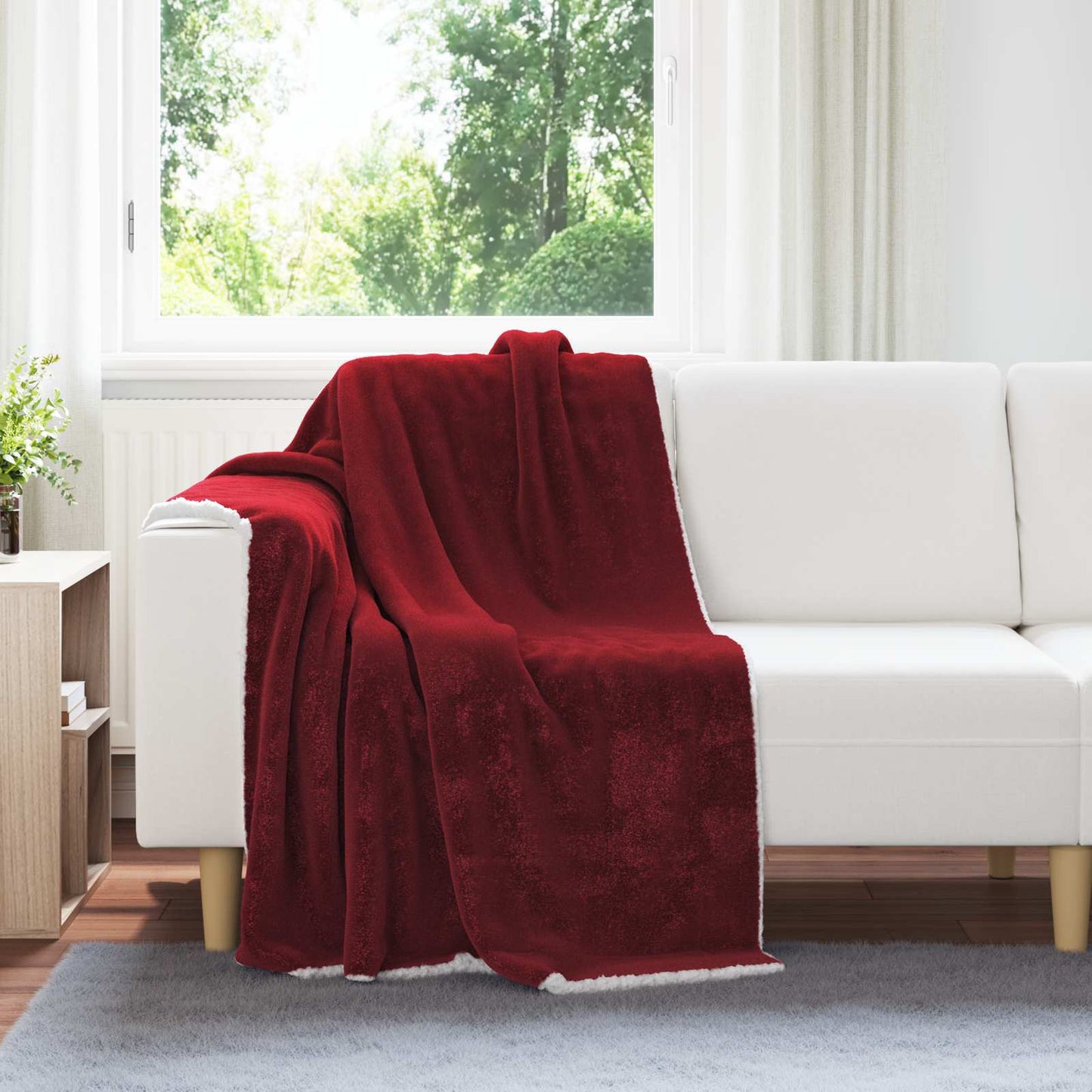 vidaXL Κουβέρτα Βεραμάν Κόκκινο 130 x 150 cm Μαλλί