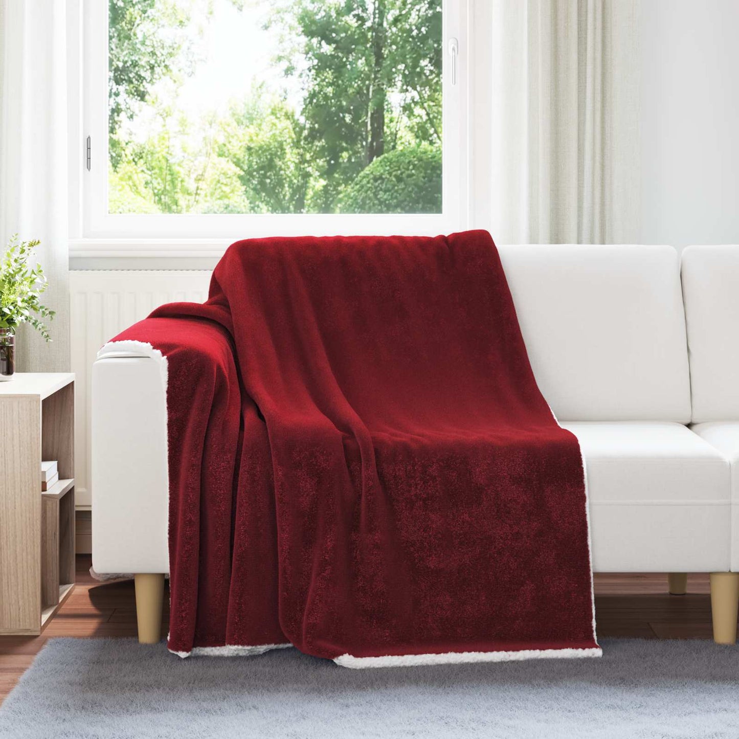 vidaXL Κουβέρτα Βεραμάν Κόκκινο 150 x 200 cm Μαλλί