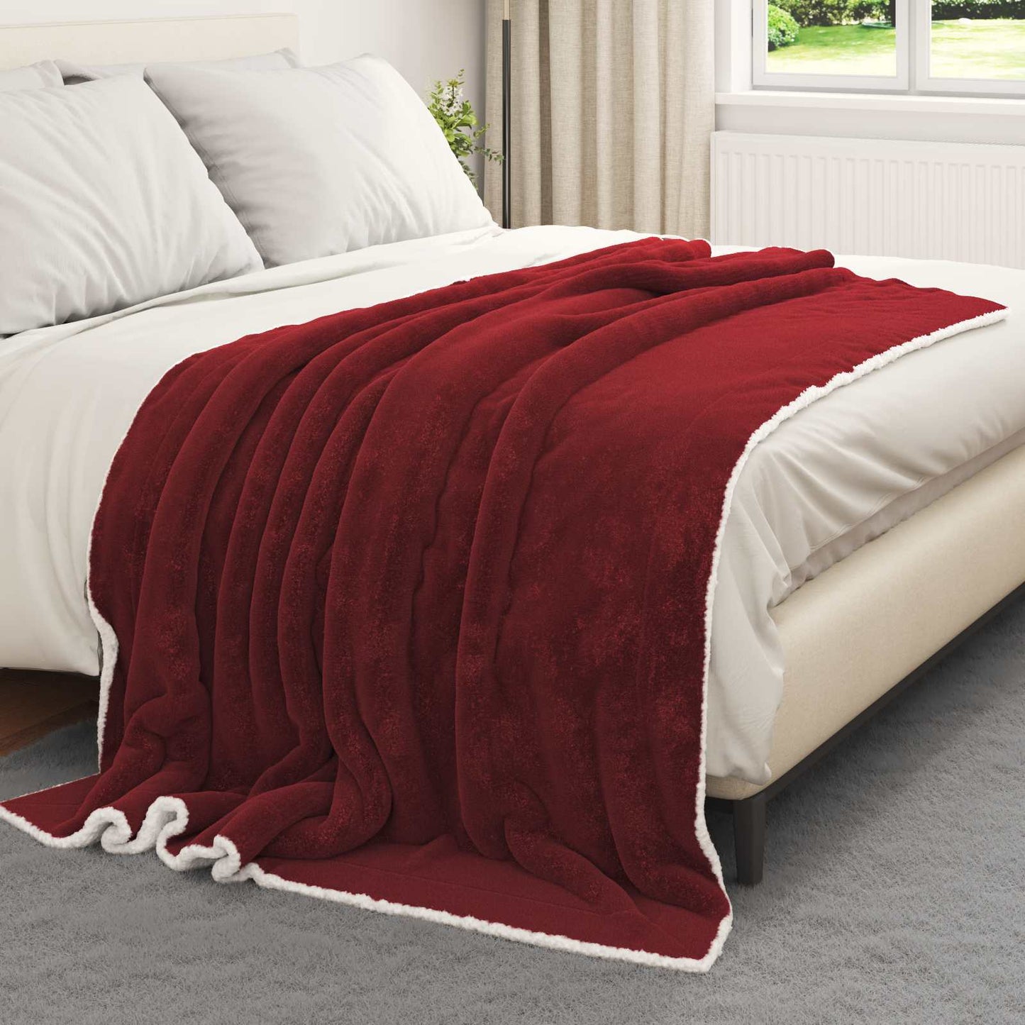 vidaXL Κουβέρτα Βεραμάν Κόκκινο 150 x 200 cm Μαλλί