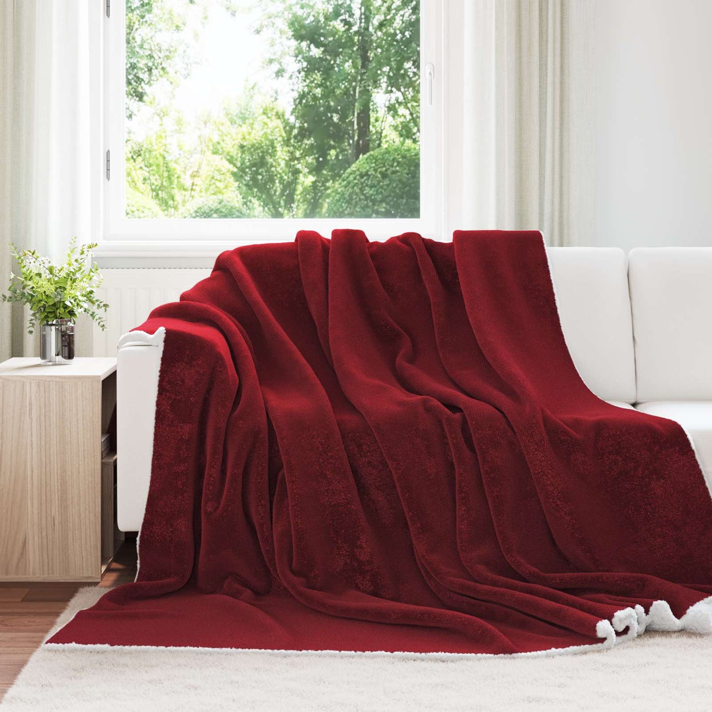 vidaXL Κουβέρτα Βεραμάν Κόκκινο 220 x 240 cm Μαλλί