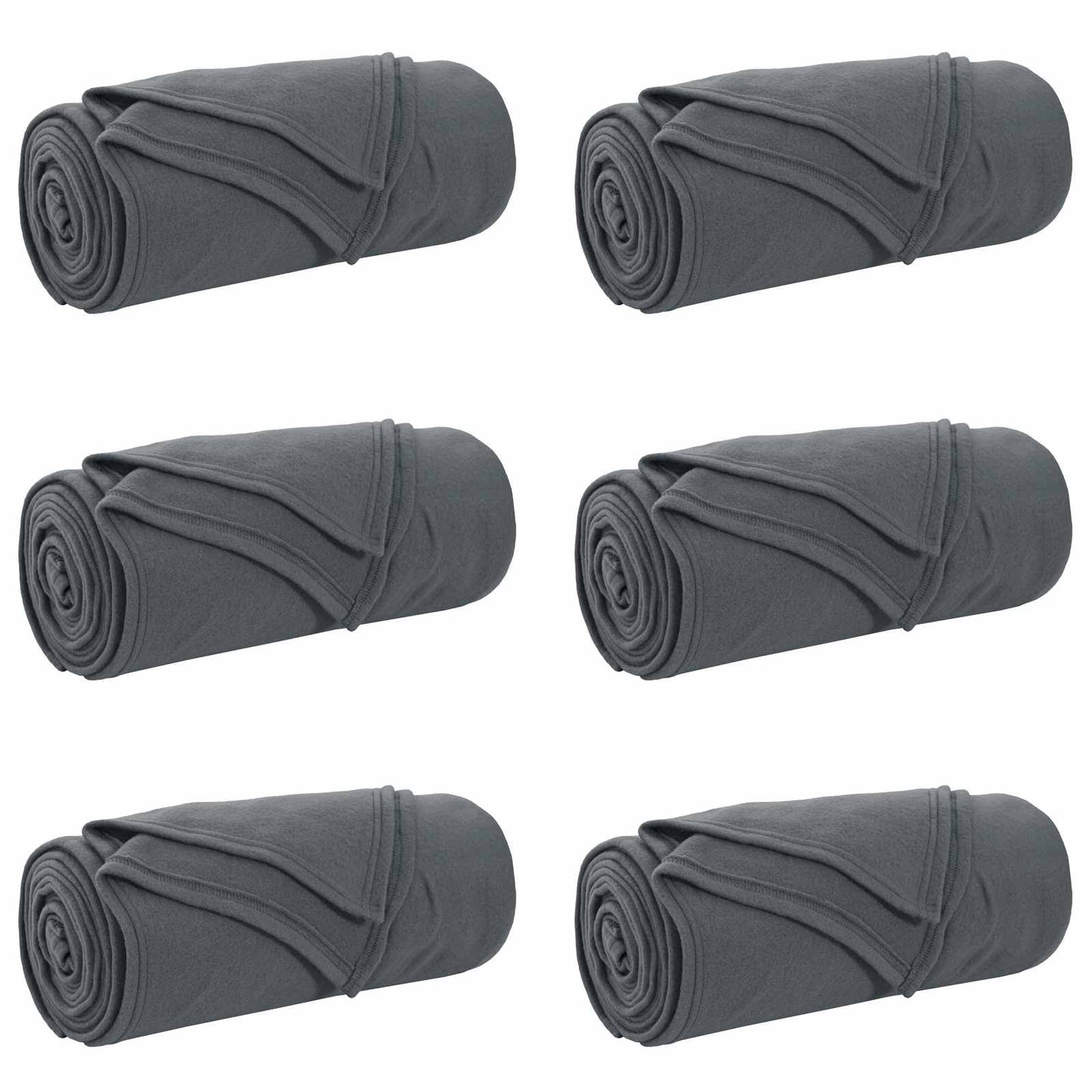 vidaXL Ριχτάρια 6 pcs Σκούρο Γκρι 270 x 240 cm Μαλλί