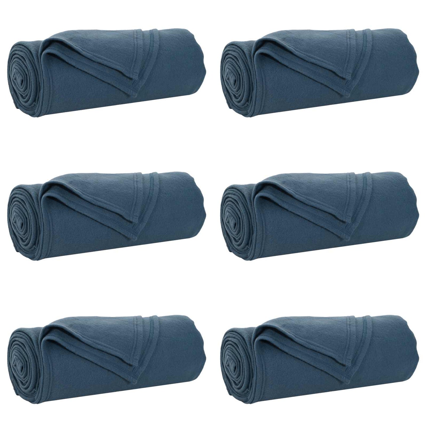 vidaXL Ριχτάρια 6 pcs Σκούρο μπλε 270 x 240 cm Μαλλί